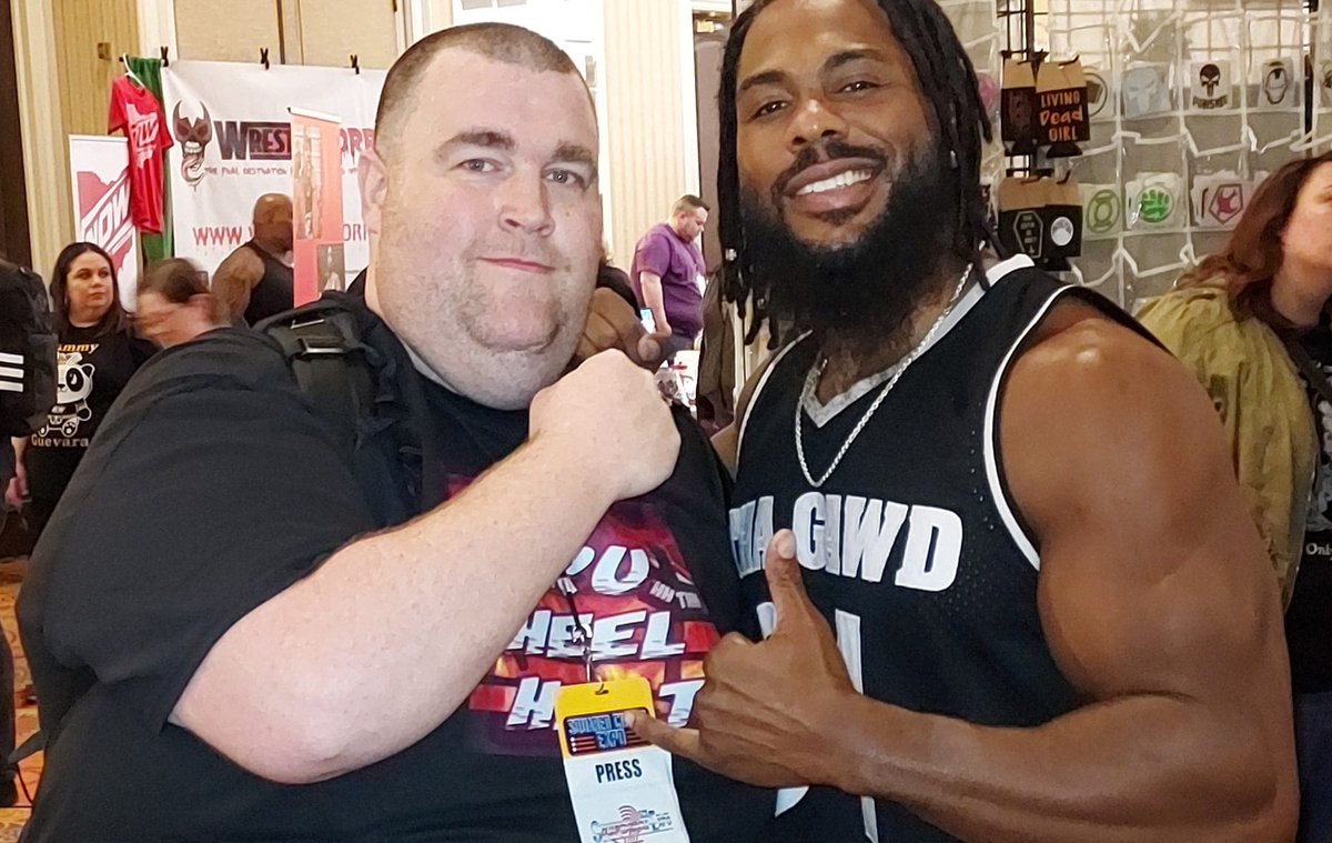 DJEric0213's tweet image. Myself with @ovwrestling/@WWE Alumni and current @nwa Superstar: @Jtg1284 this past weekend at @SquarCircleExpo 2! 

#TheNeighborhoodie, #JTG, #SCX2,