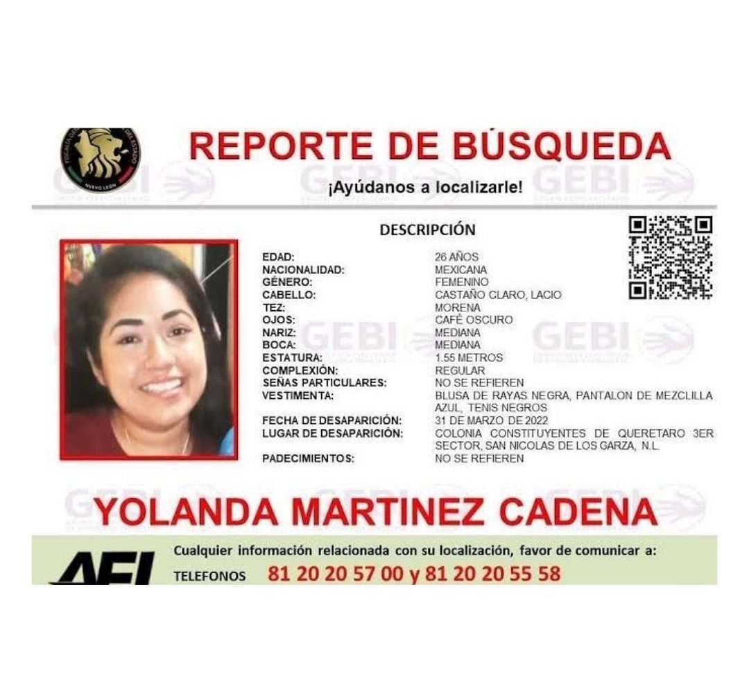 itzibaro's tweet photo. "Yolanda tu papá te sigue buscando." 
Compartir 🙏🏽
@samuel_garcias #NuevoLeon #MarianaRodriguez #fiscalíaNL 

"Hasta encontrarte Yolanda💜" https://t.co/clmTzlgm4I