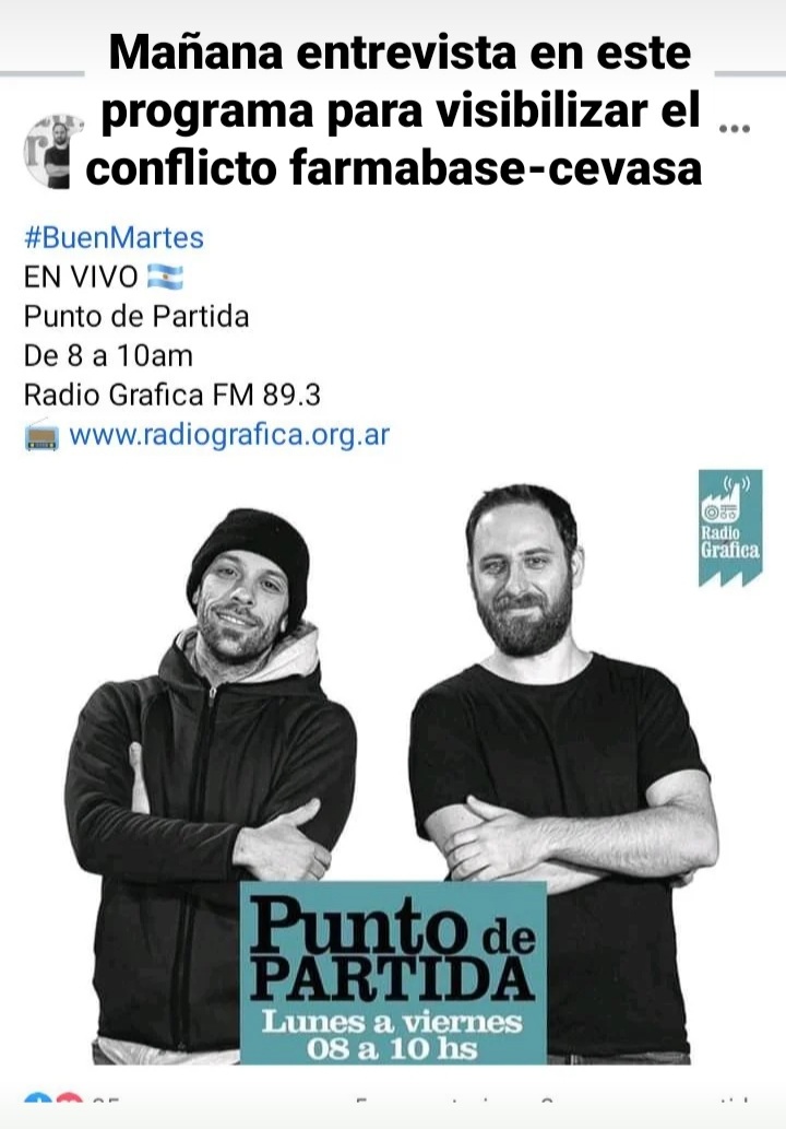 Mañana para contar y visibilizar el conflicto en farmabase-cevasa acompañen ✌