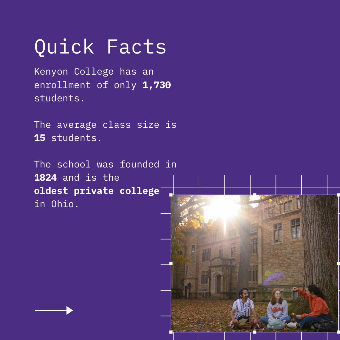 AdmitReality's tweet photo. Kenyon College is a small, liberal arts school in Ohio, perfect for students looking for a personal and individualized undergraduate experience. https://t.co/xMuACbTF8q