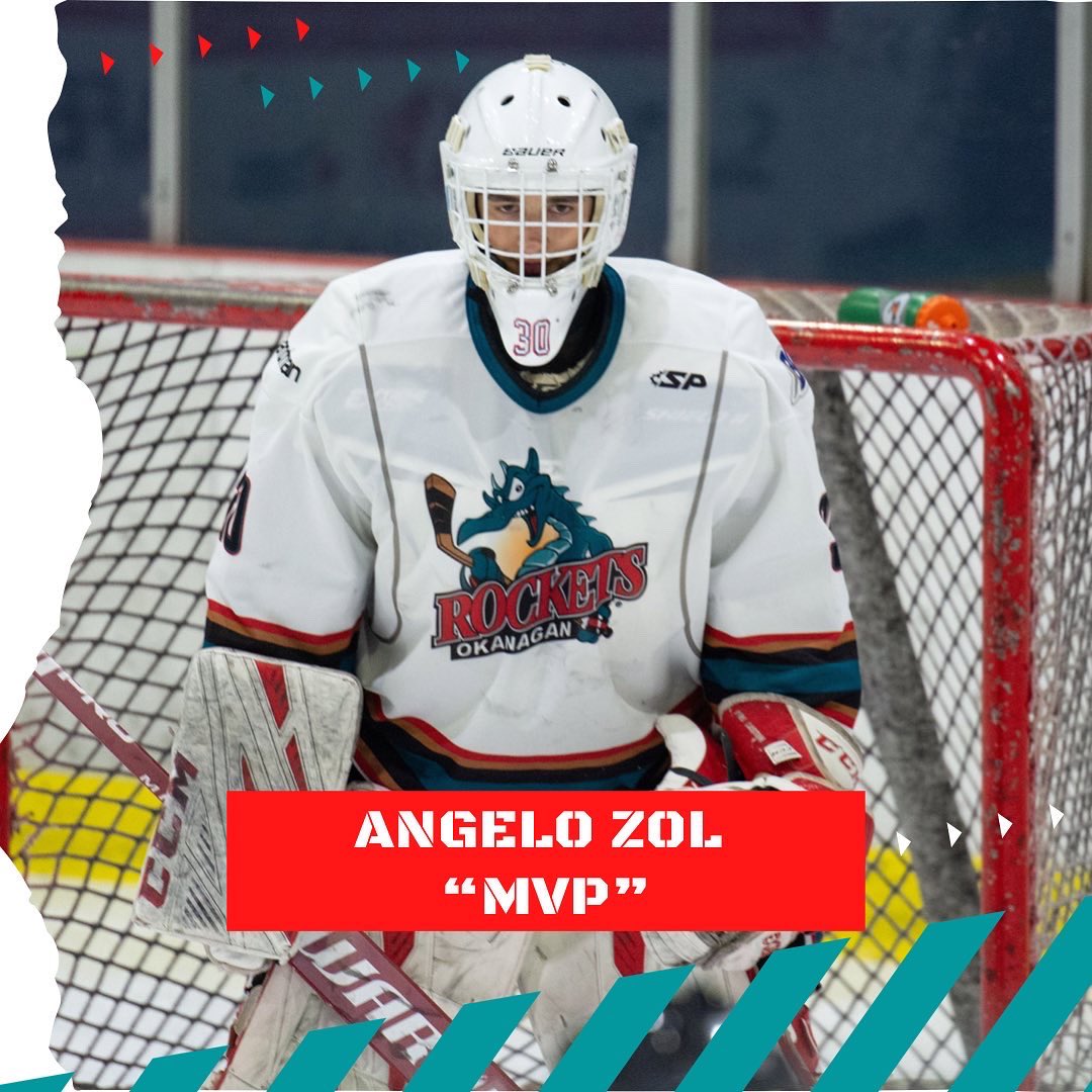 OKRockets_aaa's tweet photo. Your Okanagan Rockets U18AAA would like to congratulate the following players on receiving this years team awards: 

MVP: Angelo Zol 
Top Defenceman: Cosmo Wilson 
Top Scorer: Kailus Green 

Congratulations gentlemen! 

@BCEHL 

#OGO https://t.co/FlcPyWYh1k