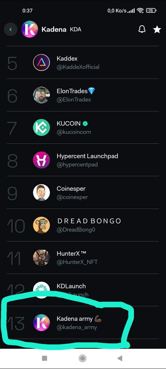 mrblockchain_'s tweet photo. @kadena_io @SirLensALot @fmelp @LunarCrush I'm top 20 in Twitter for #kadena see you in top 5 🔝🙏 https://t.co/EqgH6YIHry