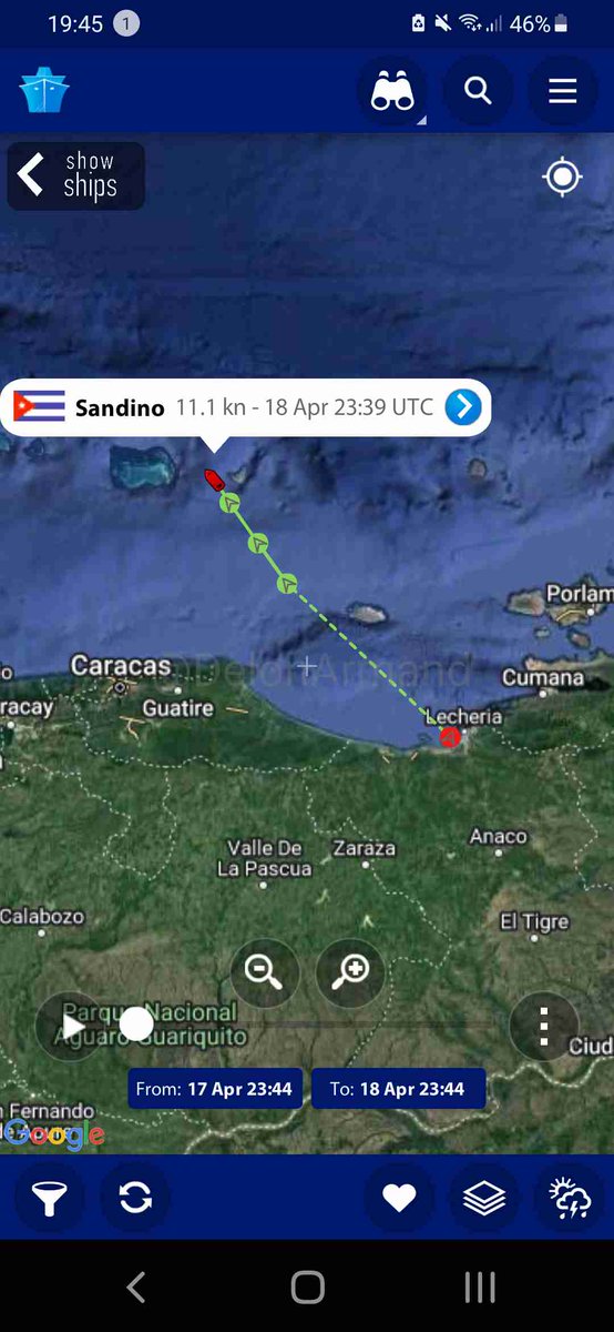DelonArmand's tweet photo. Sandino a tanker from #Cuba set sail from Jose Terminal, #Venezuela

She carries #crudeoil for Cubametales a military company of the Cuban dictatorship

CPC "resells" Venezuelan #crude since Chavez time and they still continue to do  so

#OilTankers
#oilandgas
#OOTT
#18Apr https://t.co/ioSWnEZCLb