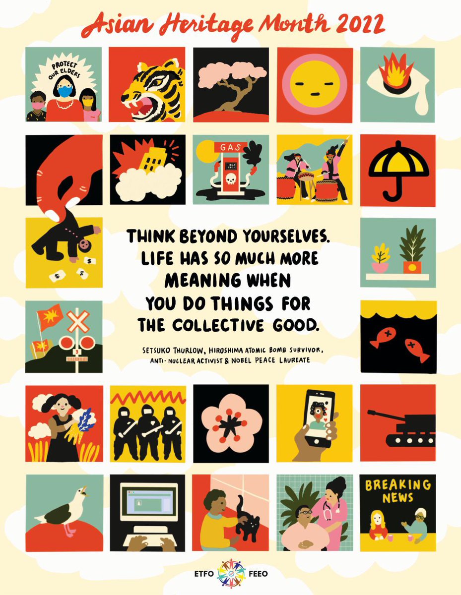 Check out the <a href="/ETFOeducators/">Elementary Educators</a> #AsianHeritageMonth poster for this year, with art by Japanese-Canadian artist Emmie Tsumura.  etfo.ca/news-publicati…
