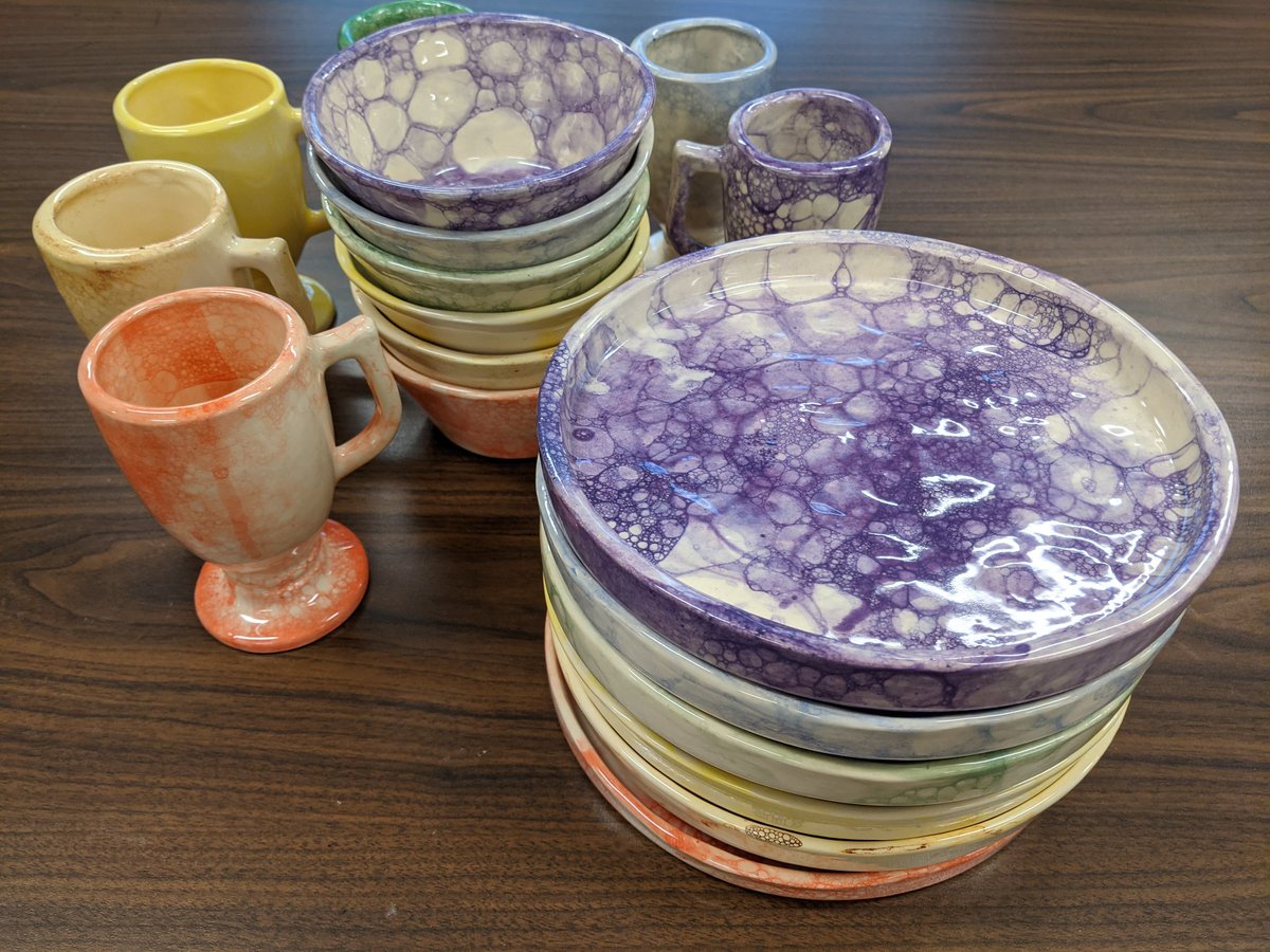LClarkLSEarts's tweet photo. Our LSE 2nd grade artists did a most amazing job slipcasting and bubble glazing our silent auction dinnerware sets! I couldn't be more proud of their work and engagement! #slipcasting #artsintegration #statesofmatter @LSEArts @cpsfinearts @donohoLSEArts @KolLSEArts @LaceyLSEArts https://t.co/qM8XjRYr3J