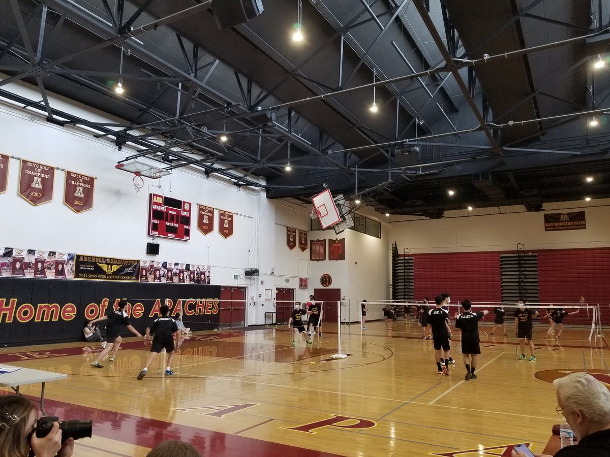 An exciting badminton game against South Pasadena in the North Gym today! This win will give the Apaches their 5th consecutive League win! #ArcadiaStrong #ausdDCI