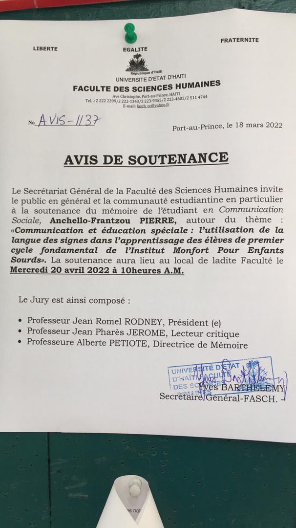 #soutenance #Education #communication #Haïti #Fasch