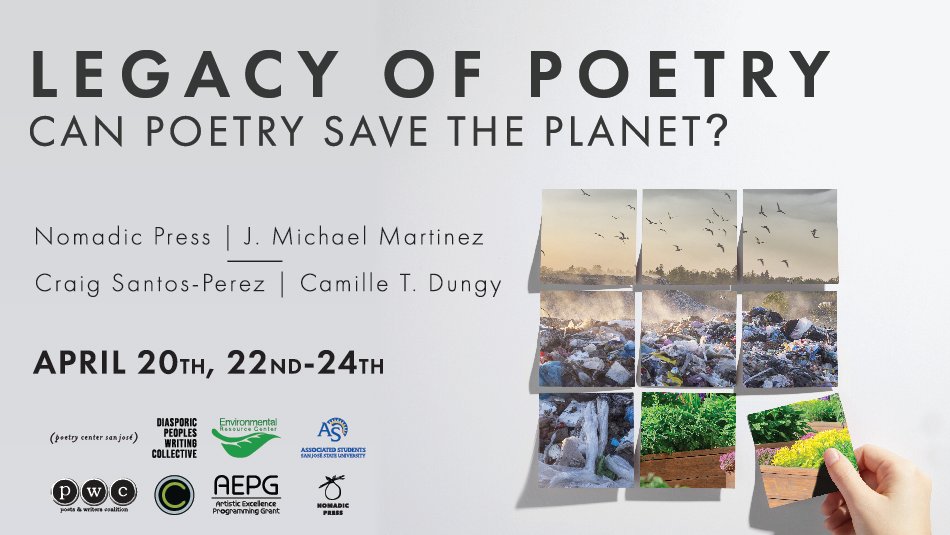 The SJSU Annual Legacy of Poetry Festival features nationally prominent poets along with poets from SJSU and South Bay communities. This year will also feature a theme of environmentalism throughout many of events.

sjsu.edu/legacyofpoetry/
