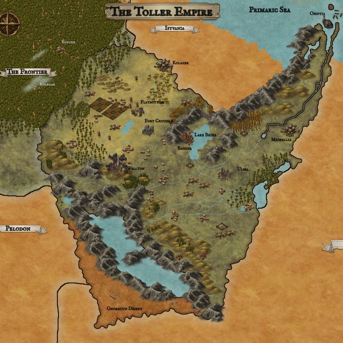 Because I like the regional map assets in Inkarnate better than the world ones, all three of the campaigns I run begin in the same geographical region. Then, my players have absolute freedom. The world is as big as their ambition.