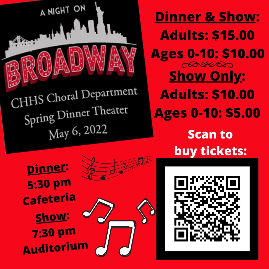 CHHSChorusNews's tweet photo. Make sure you don't miss our Spring Dinner Theater! @CHHSPirates @JCPSFineArts https://t.co/7FaVFFY7Z7