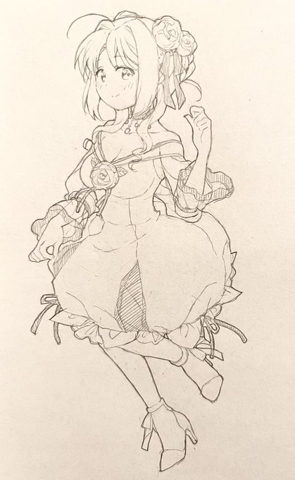 ドンキ衣装風キャロさん描いた(‾▽‾)
デザインむずかしい〜〜 