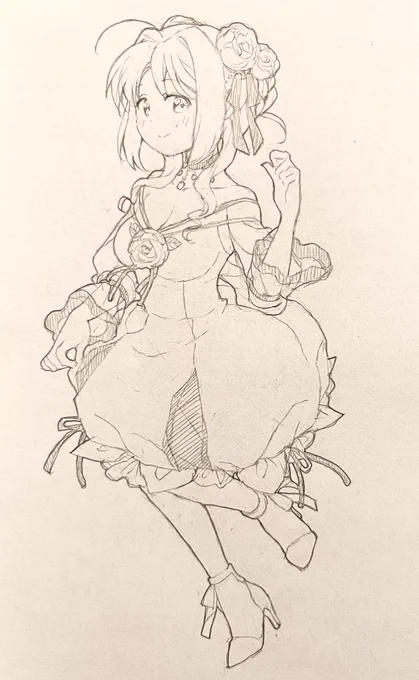ドンキ衣装風キャロさん描いた(‾▽‾)
デザインむずかしい〜〜 