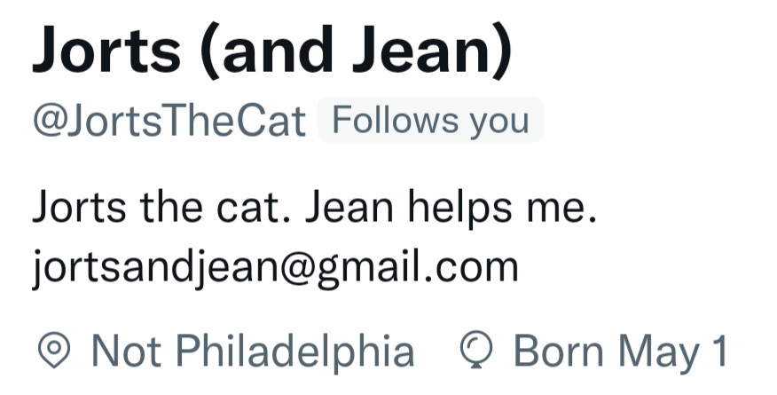 EricDirnbach's tweet photo. Haha why is @JortsTheCat from #NotPhilly, I haven't heard the story, and my home town #Philly has a sad. https://t.co/e8PdnZsHOv