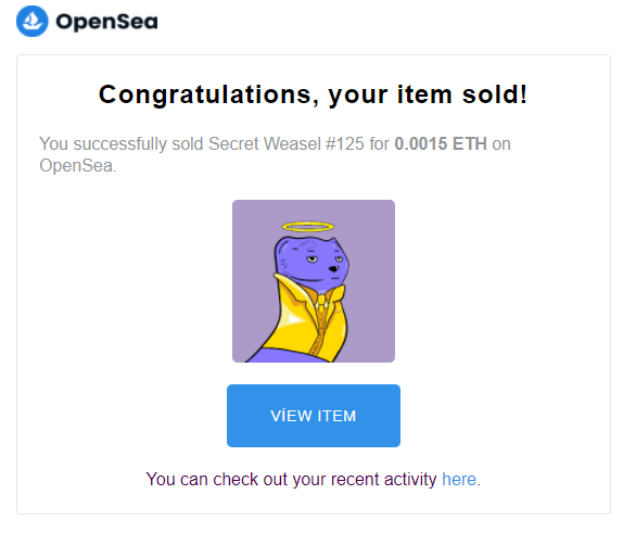 Thanks a bunch to <a href="/HenrikPiga/">Henrik Piga</a> 🥳 Welcome to the #secretweasels family👀🙏
Let's bring more people to the family #NFTProject #nftcollectors
