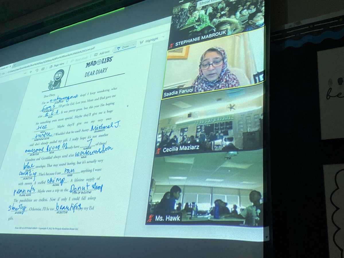 We had so much fun during our virtual author visit today! We spoke with Saadia Faruqi; who wrote the Yasmin series, Yusuf Azeem is Not a Hero, and many others. We learned a lot about Ramadan &amp; Eid, and got to play Mad Libs! Thank you <a href="/SaadiaFaruqi/">Saadia Faruqi</a> !! <a href="/JWReasonElem/">JW Reason Elementary</a>
