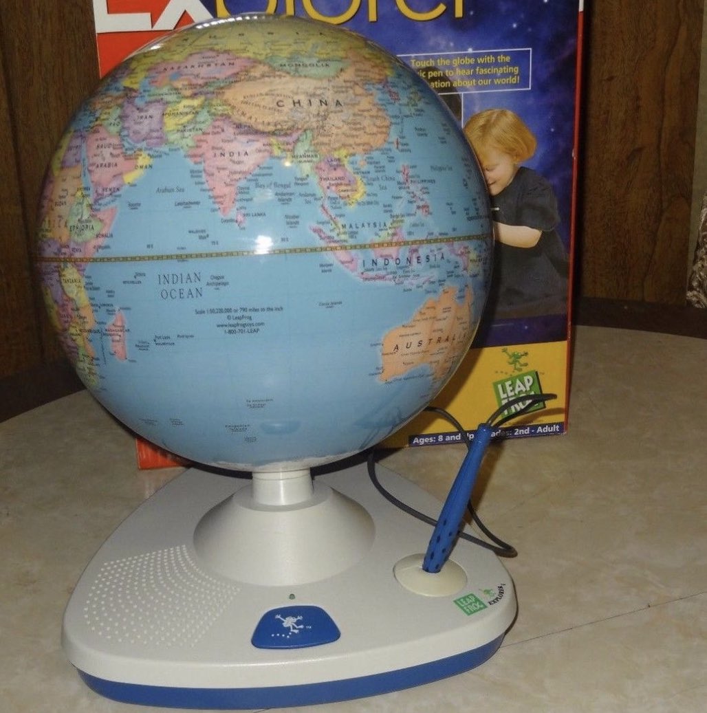 Cshuggin's tweet image. #FunBots  The LeapFrog talking globe was mine. Nothing else compared. 🌎🌍🌏