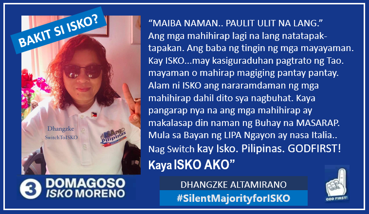CeceTeevee's tweet photo. Bakit si Isko? #silentmajorityforisko #KayIskoPossible #SwitchToIsko #Indorsongtaokayisko
Nang magdekllara ka, unti-unti ka naming nakilala, at mas lalo naming nalaman na may iba pa palang option. Hindi lang pula, dilaw. Para sa mga nagnanais ng kapayapaan, salamat may bughaw. https://t.co/gNoImPPLa9