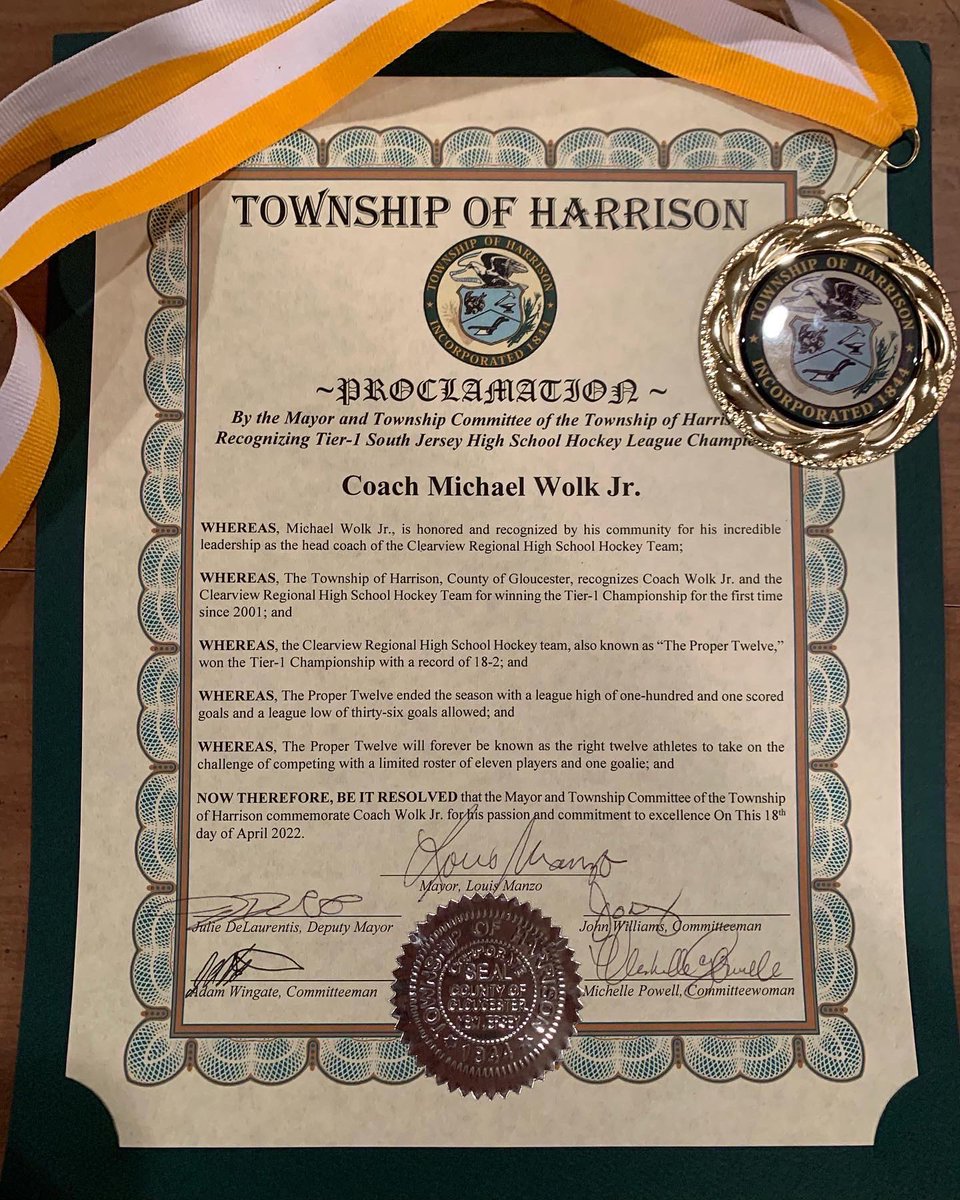 CViewIceHockey's tweet image. THANK YOU Mayor Manzo and the Harrison Township Committee for recognizing the team tonight. #TheProperTwelve 
@ViewVarsity 
@viewathletics