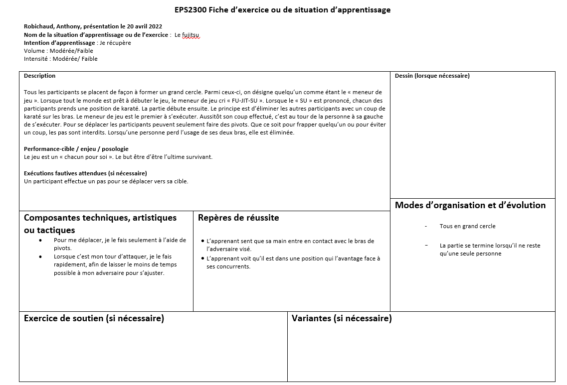 RobichaudEPS's tweet photo. Voici mon exercice pour la portion « Je récupère » que je présenterai le 20 avril.
#EPS2300H2022 https://t.co/92RffzSdnC