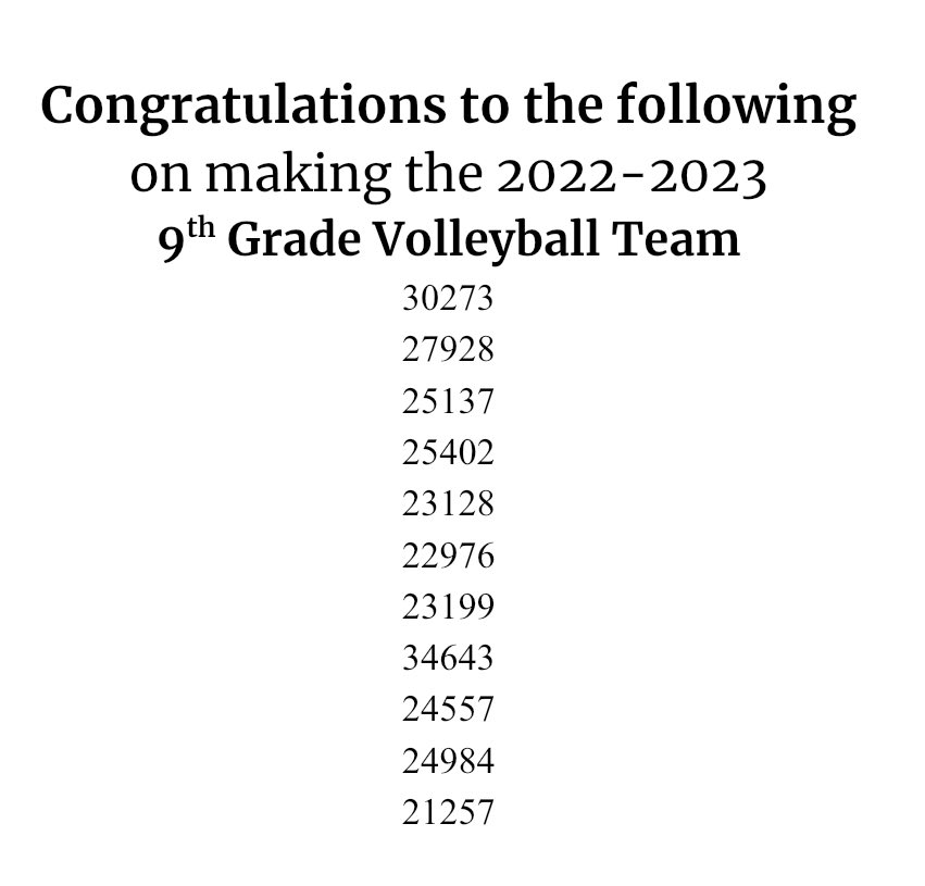 owassovball's tweet photo. ☆Congrats to our new 9th Grade team☆ 

Keep an eye out for an email from Coach Kannett. You will receive it by Wednesday. https://t.co/x48uAr6x0O
