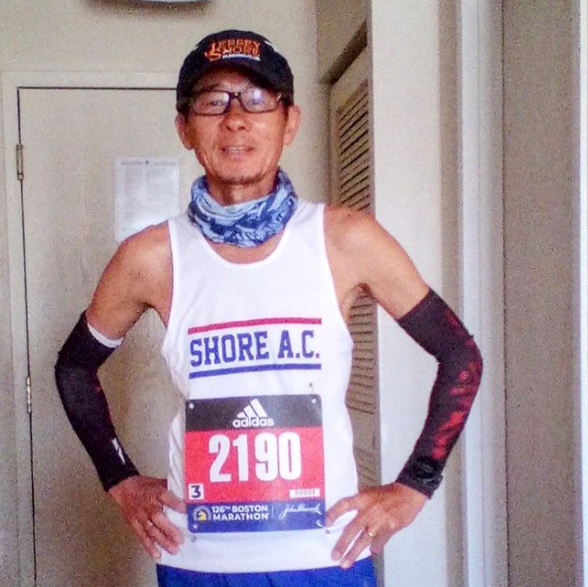 We had 8 athletes shining bright for @TheShoreAC at this year’s @bostonmarathon. Among the awesome performances in Boston was a win in the 60-64 age group from Rick Lee, as he ran 2:47:58. That’d be 6:25 per mile pace…for 26.2 rolling miles…at age 60. #BostonMagic #incredible