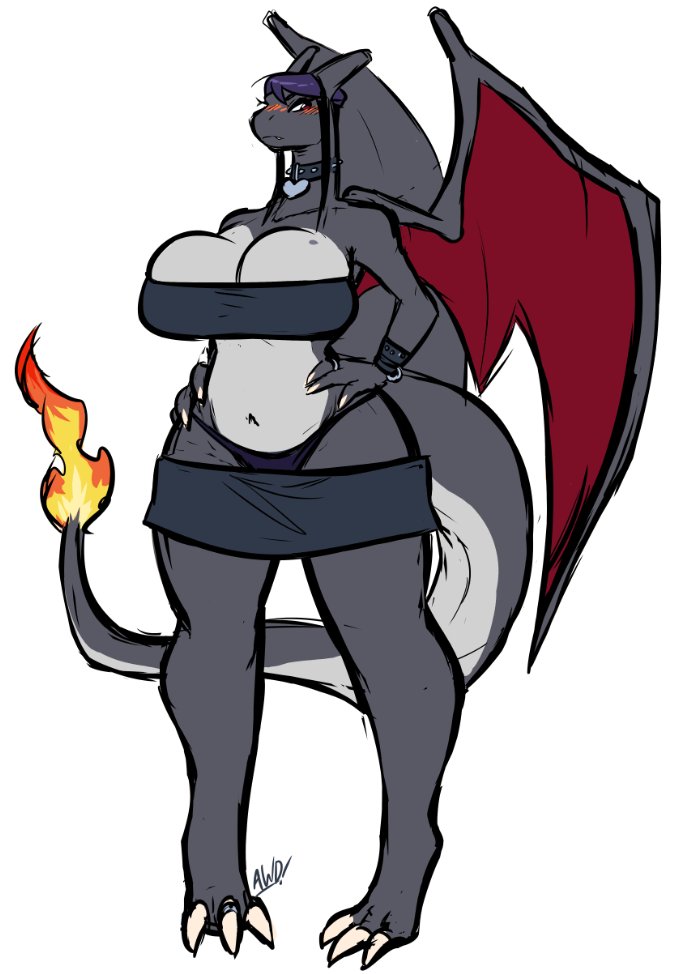 リザードン 「And here's a shiny 'goth' Charizara 」|Andrew D🐟Cのイラスト