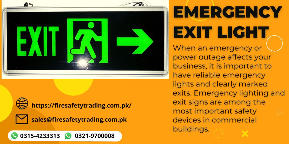FireSafety2021's tweet image. Are you looking #EmergencyExitLight in Pakistan?
don&apos;t worry! we will provide you best quality Emergency Exit Light
 at a cheap price in pakistan.
 Go to our site firesafetytrading.com.pk/emergencey-exi… your required, then contact us.
☎  0315-4233313 | 0321-9700008