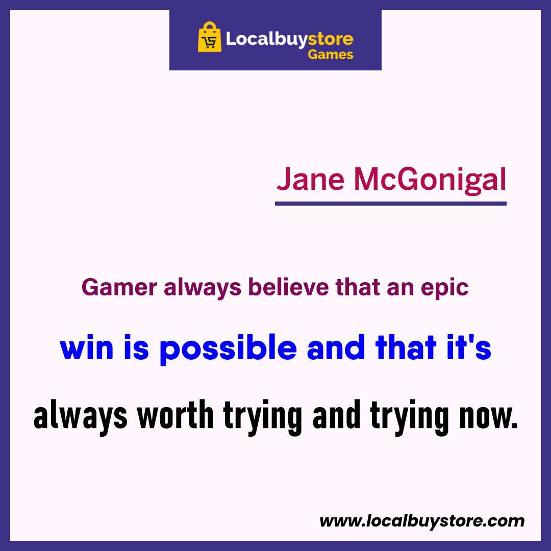 Tuesday Motivation😀
.
.
.
#TuesdayMotivation #Encouragement👍 #Sucess #SucessChallenge👍 #LocalBuyStore #Motivation #Players👨‍💻#Winners #GameWinner #ExcitingIdeas #JaneMcGonigal🙂