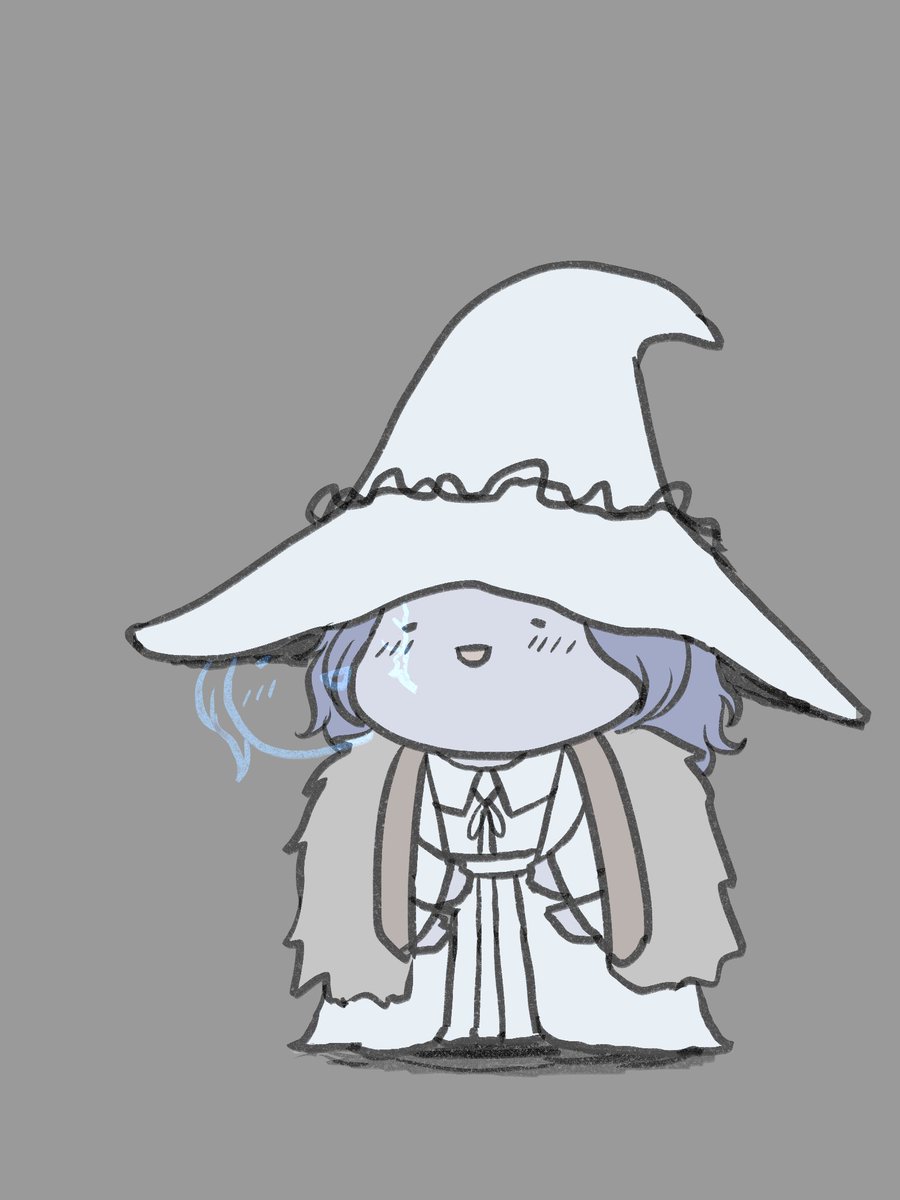 ranni the witch 1girl hat solo witch hat chibi cloak fur cloak  illustration images