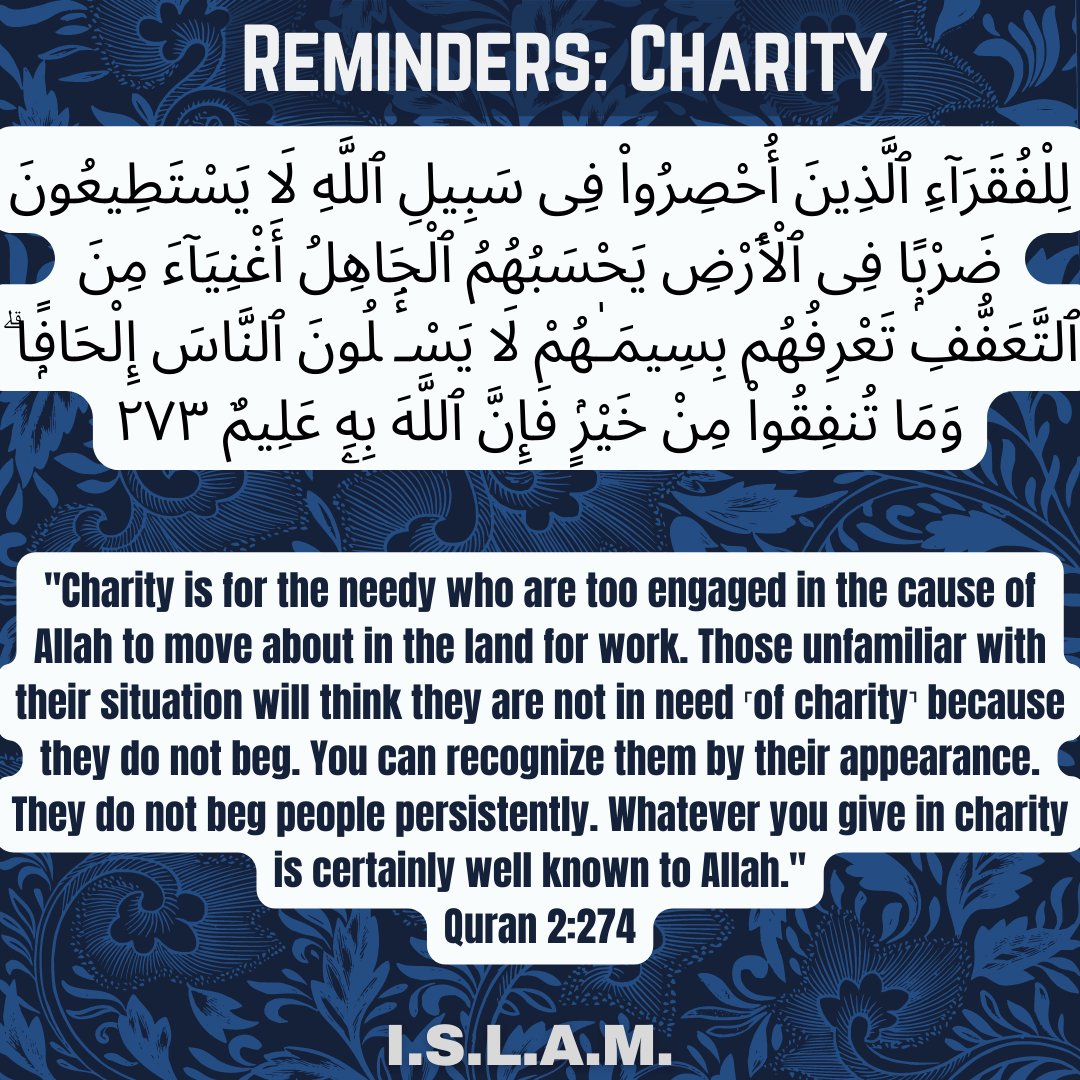 islamtheorg's tweet photo. Ramadan Reminders: Give in Charity &amp; Your Reward will be No Fear or Grief...
---
Zelle: islamtheorg@gmail.com
---
PayPal: https://t.co/TISCxXM2Ds https://t.co/iJCF4lSrY4