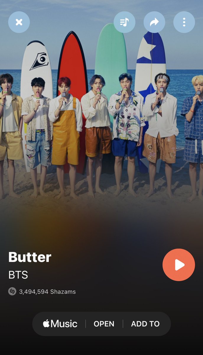 heartbeatsfor7's tweet photo. @BTSonShazam @BTS_twt Thanks for the reminder! Shazamed #BTS_Butter while watching the epic  #BTS Grammy performance (https://t.co/I5aKg7HkDv) @BTS_twt https://t.co/VDiBb0XQCs