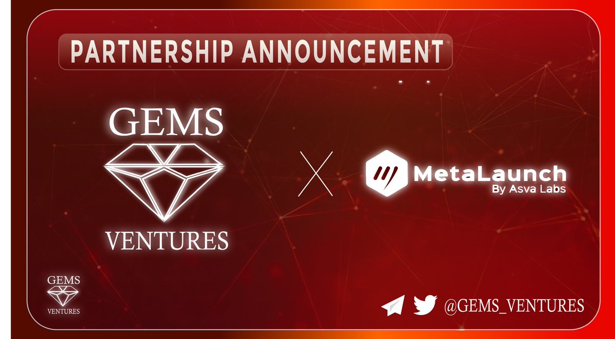 🚀Official Partnership Announcement!

🤝We are proud to announce that @Metalaunch_io has become a new official partner of <a href="/gems_ventures/">GEMS Ventures</a>

@Metalaunch_io is the the first multi-chain launchpad and accelerator for metaverse and gaming projects #Metafi #IGO #IMO