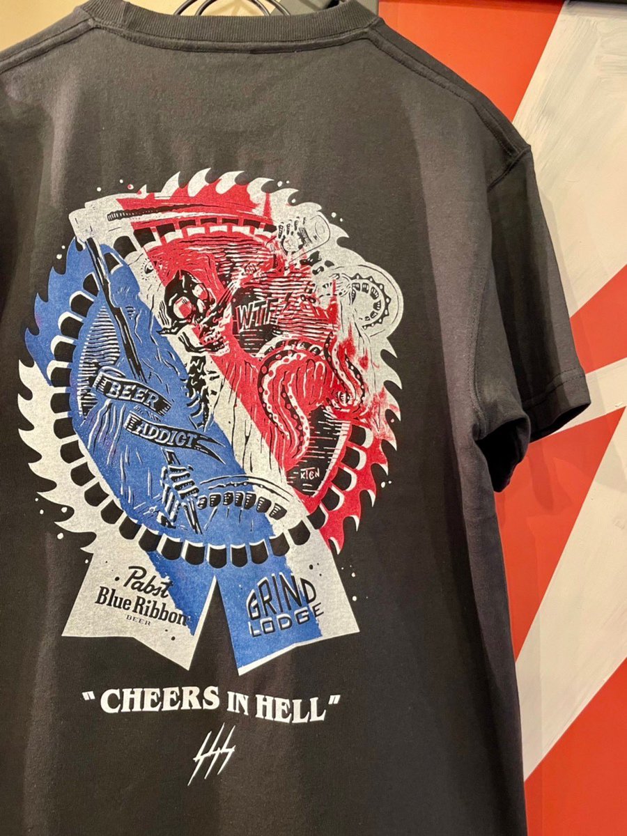 ⚡️GRIND LODGE × Pabst Blue Ribbon⚡️

Garage project "GRIND LODGE" <a href="/GRINDLODGE/">G×L×G×P</a> との限定コラボアイテムをGO OUT CAMP <a href="/goout_camp/">GO OUT CAMP</a> にてイベント限定販売🏕
コラボデザインが刷られたテーブルとスツール、Ｔシャツが並びます💫
この機会をお見逃しなく！

グッズ購入方法 x.gd/79X50