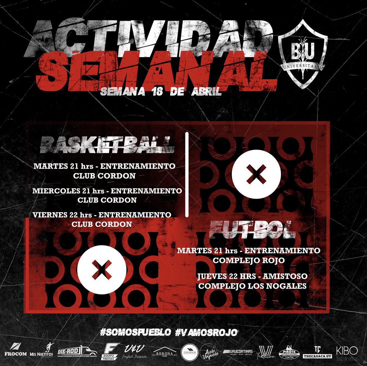 🏃🏿‍♂️✔️🔴 Actividad semanal del club 
#somospueblo #vamosrojo