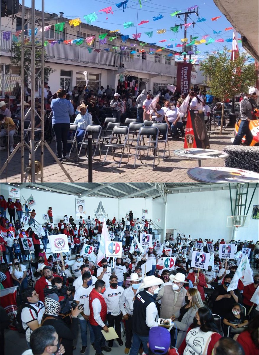 ClaudiaAdame's tweet photo. Hoy pasaron cosas fuertes en Pueblo Nuevo.

Se filtra aparente chat de Morena presionando con programas sociales y ni así asisten al evento.

*En la segunda foto arriba evento de morena, abajo evento del PRI. https://t.co/hYogQKpaUA