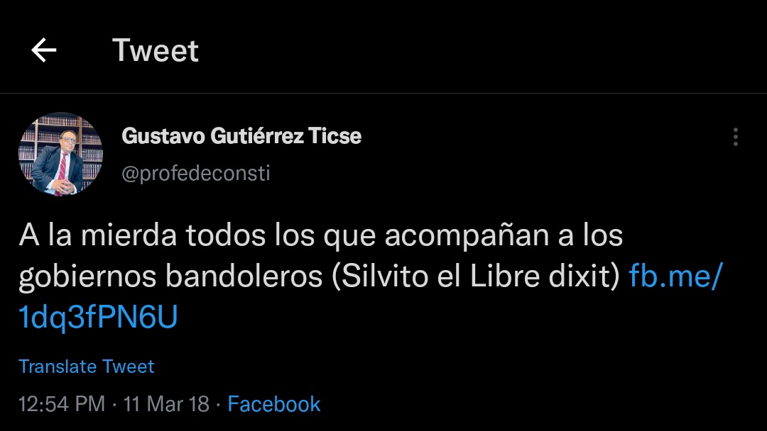 StevenCaldern9's tweet photo. HILO con más tuits de Gustavo Gutiérrez Ticse, el 2do candidato con mayor puntaje otorgado por el Congreso para formar parte del Tribunal Constitucional. Una persona que usa ese lenguaje no puede ser miembro del TC. @whuacasi @rmapalacios @julianaoxenford @LaSalitadelSin @SolCn https://t.co/cXEKRc3pPZ