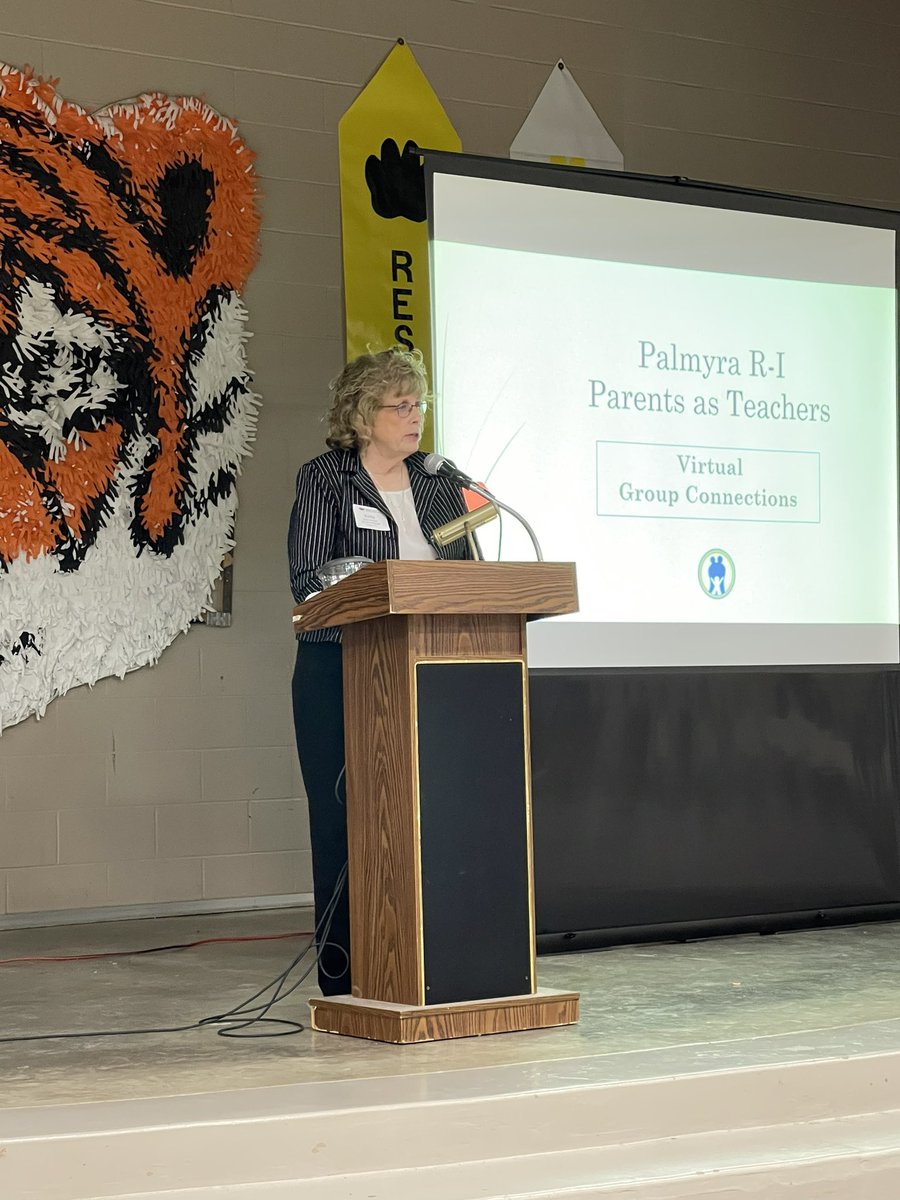 At the MSBA Region 3 Spring Conference in Kirksville, Palmyra R-1 Parents as Teachers Director, Kathy Nicholson speaks about the Virtual Group Connection meetings implemented in the past two years that allows families to engage at home with Parent Educators through FaceBook Live.