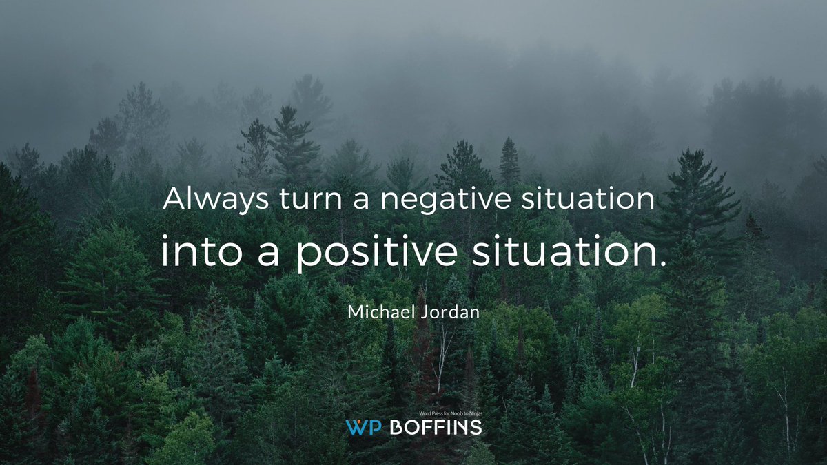 WPBoffins's tweet photo. “Always turn a negative situation into a positive situation.”
--Michael Jordan--

#quote #quotes https://t.co/XWLoqmOVkE