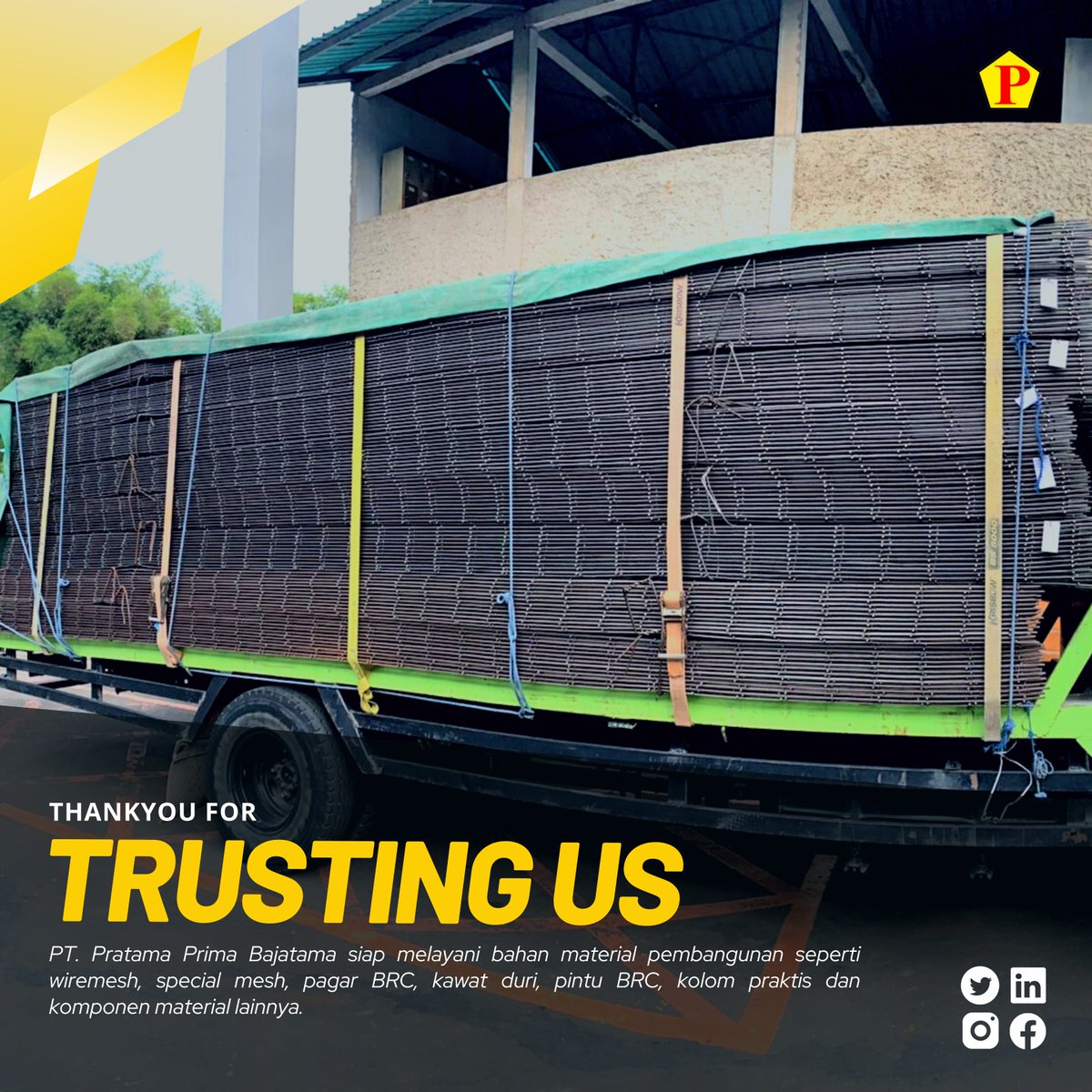 PBajatama's tweet image. 🙌Building world together with us in 2022 
Our Marketing Always on here : ☎ (021) 8260 1815
#pratamaprimabajatama #pratama #custommesh 
#wiremesh #specialmesh #brcfence #pagarbrc