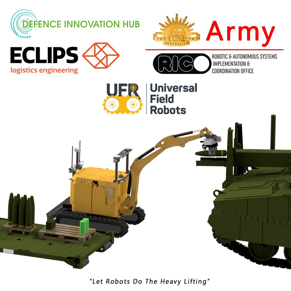 Matt_Shea74's tweet image. ECLIPS Logistics is excited to announce that we have been awarded a Defence Innovation Hub contract to further develop the robotic systems for artillery ammunition handling. Thanks, @Melissa4Durack for supporting Australian Innovation! @UFRobots @GaardTech