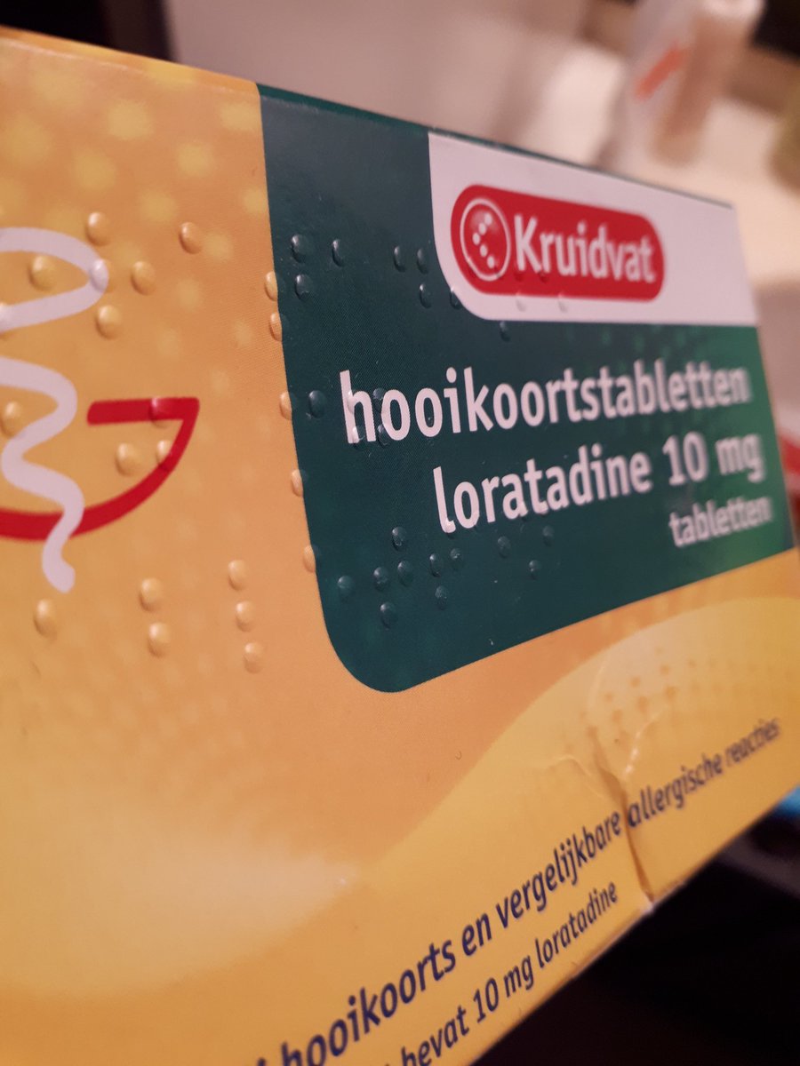 hannah_kunert's tweet photo. I found some hayfever medicine I bought in the Netherlands. I just realised it has Braille on it-what a great idea! #koma_ling #braille https://t.co/CZ2SQD5AhA