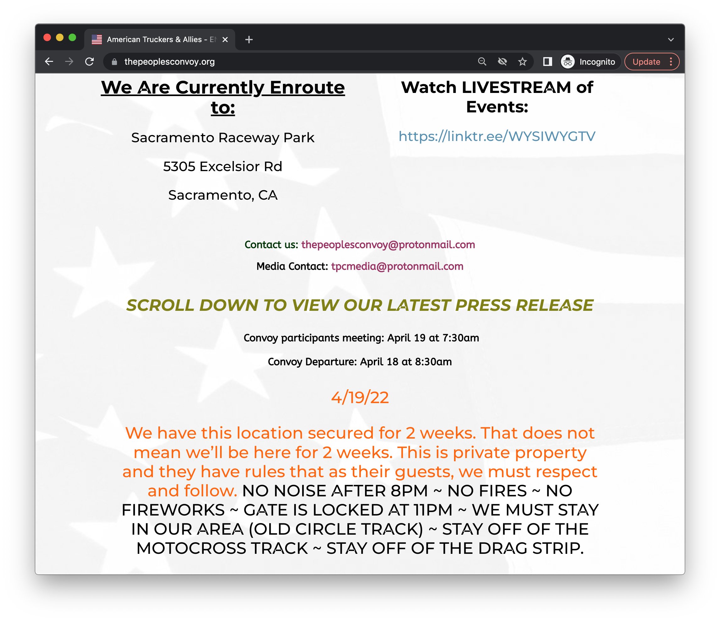 QRR on Twitter "The people's convoy announced on their website that