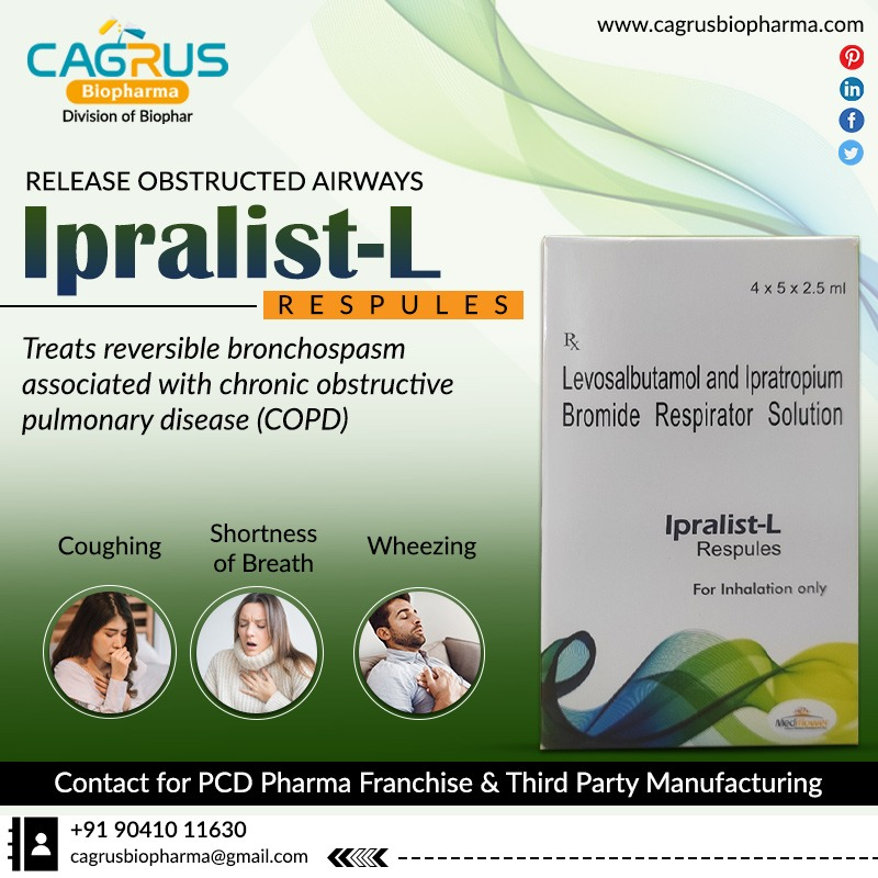 CagrusBiopharma's tweet photo. Cagrus Biopharma offers the best quality medicines for COPD (chronic obstructive pulmonary disease) which helps in relieving symptoms like breath, coughing or wheezing.
Visit: https://t.co/Z3D8fiyl3I
Phone Number:+91 9041011630
Email: cagrusbiopharma@gmail.com
#pcdfranchise https://t.co/AxbFTzAQTs