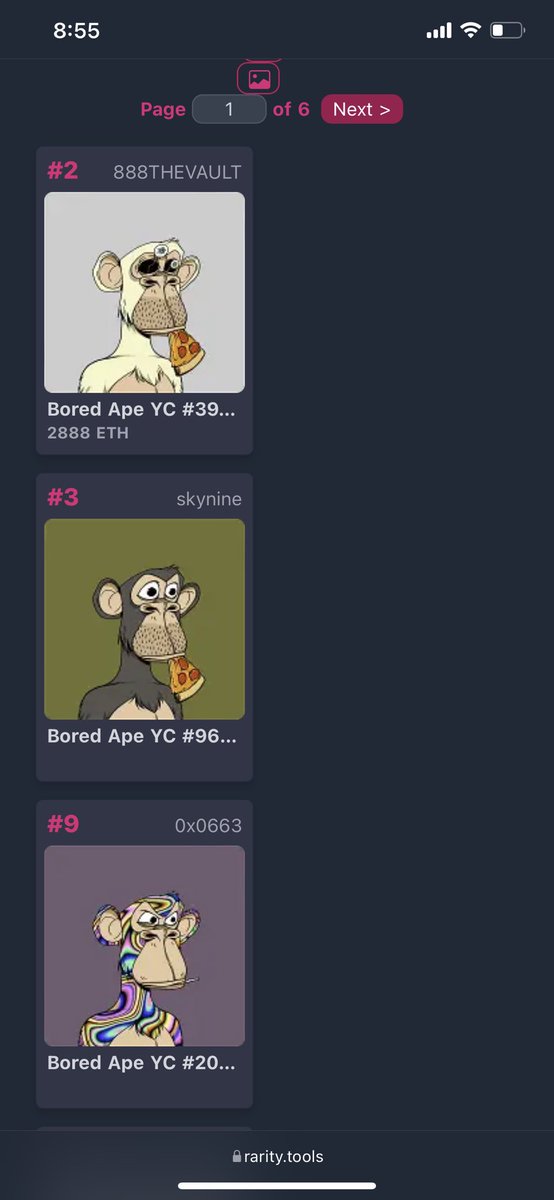 FunkyFred16's tweet photo. #2,#3, &amp; #9 ranked @BoredApeYC are 4T apes… this is honestly way better than gold fur. #nft #bayc #mayc #apecoin #4tApe https://t.co/JXjLZCbdbH
