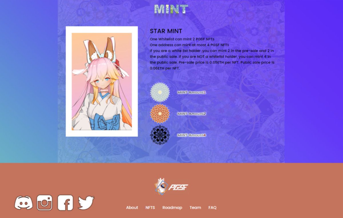 🌟Mint IS LIVE NOW🌟

⏰From 12:00 April 19th to 12:00 April 20th(UTC+8)

🌐pgsf.club
💕discord.gg/pgsf

 #PGSF #NFT #NFTCommunity #opensea