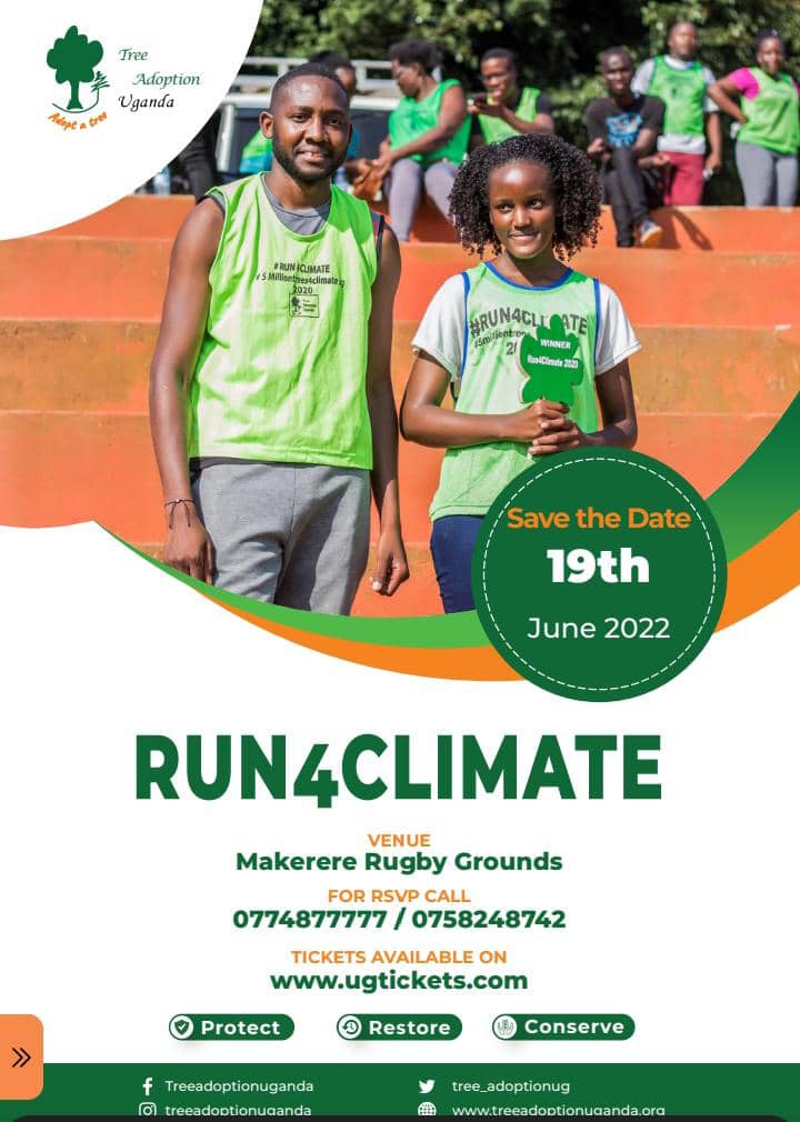 massleona's tweet photo. Join me on 19th June as we Run for Climate together with @tree_adoptionug &amp; @vanessa_vash. Let's run for reforestation &amp; restoration of our ecosystem. Buy your tickets here. 
https://t.co/jbGpsrwCY8. Let's not just talk about #ClimateAction, let's be part of it. Now is the time. https://t.co/N45U1zLUjz