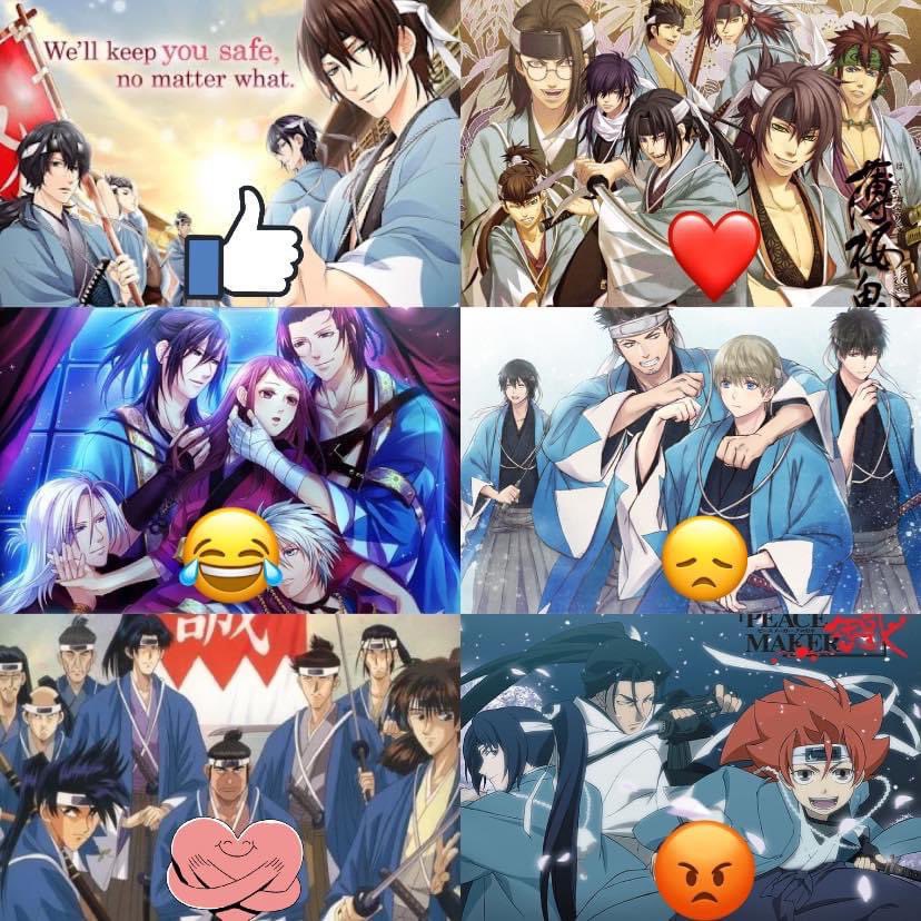 elmfranken's tweet photo. What’s your favorite #Shinsengumi ?
👍- #CodeofLove
😂- #Bakumatsushinsengumi
🤗 - #RurouniKenshin
❤️- #Hakuoki
😔- #Gintama
😡- #PeacemakerKurogane
My lo robé de facebook xd https://t.co/53NjMzm1Q5