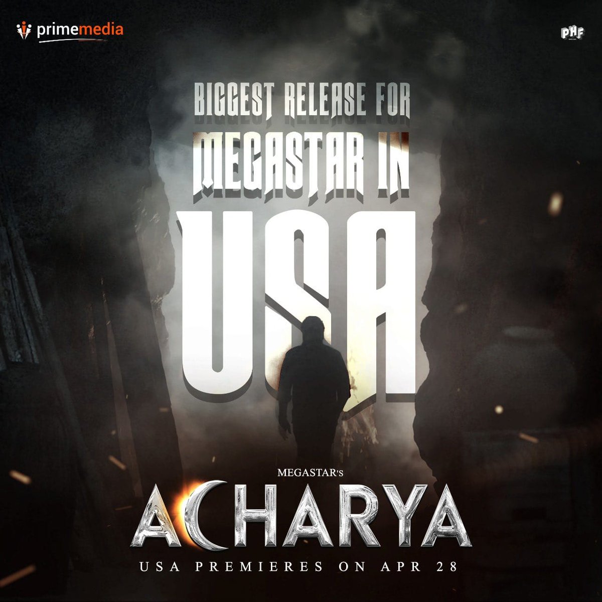 AfreedStar's tweet photo. Get ready for #mega #Acharya release in 🇺🇸
#MegaWeek is coming, #Chiranjeevi (Lion) & #RamCharan (Cub) will win your hearts ♥️
Premiers from 3pm EST in XD, RPX, EMAX, DLF, Ultra & more screens
@PharsFilm #MegastarChiranjeevi #AcharyaOnApr29 @KChiruTweets @AlwaysRamCharan https://t.co/xm7wIr3pOb