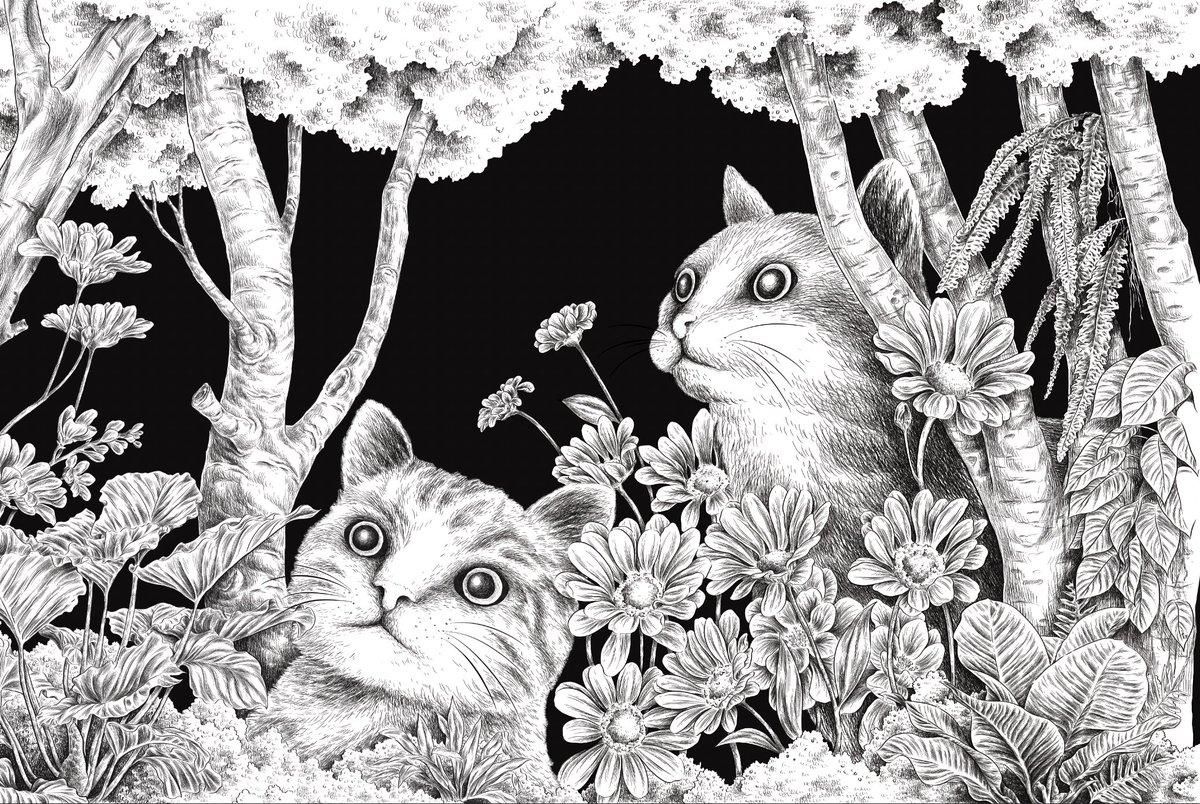 Good Afternoon guys!!
I’ve spent a week creating these twin cats for my solo exhibition. Quite exhausted but I believe it was worth my time. 
Yeah~~~
🐈🐈‍⬛
#yindeemysteriousfriend #wallpaper #wip #NFTCommmunity