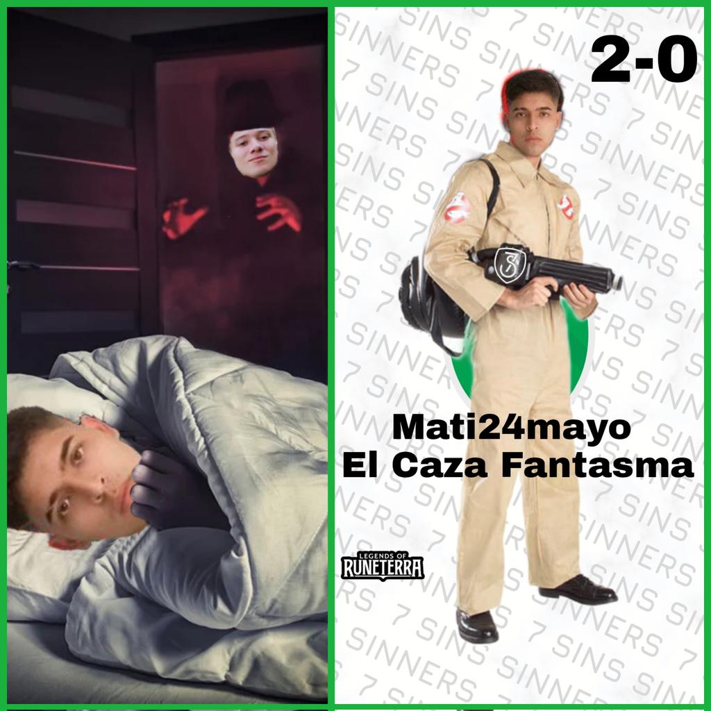 Cual es el peor Error de un Fantasma 👻 ? 

-Asustar a un caza Fantasmas . 🚫

<a href="/InsanoJapa/">NNT JapaBRinsano</a> quería ser la pesadilla del <a href="/mcchileno24K/">CS mati24mayo 🇨🇱</a>  . Y termino capturado por El Caza Fantasmas Mati24mayo <a href="/7SinsSinners/">7Sins</a> . 

#Meme #Runeterra #GoSinners  <a href="/kingdom_league/">The Kingdom League</a>